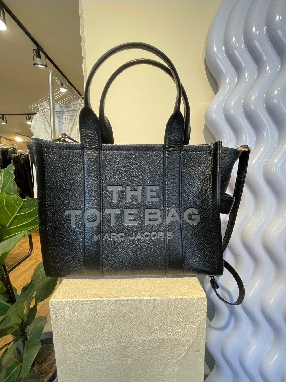 Marc Jacobs Black Pebbled “The Leather Medium Tote”